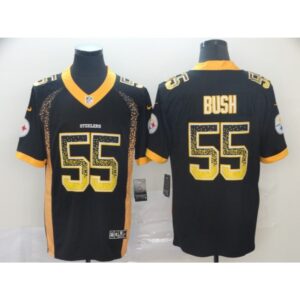 6861b6718463a_1 Men's Pittsburgh Steelers #55 Devin Bush Black Drift Fashion Color Rush Limited Stitched NFL Jersey