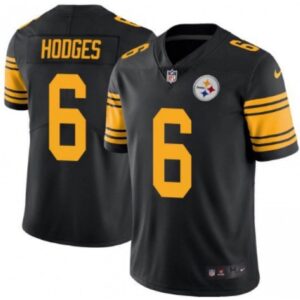 6861b693aebfe_1 Men's Pittsburgh Steelers #6 Devlin Hodges 2019 Black Color Rush Limited Stitched NFL Jersey
