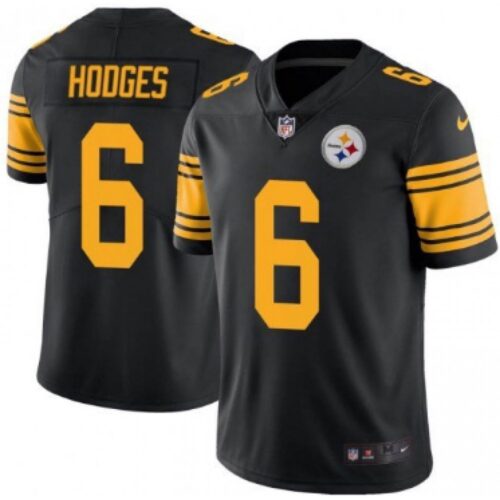 6861b693aebfe_1 Men's Pittsburgh Steelers #6 Devlin Hodges 2019 Black Color Rush Limited Stitched NFL Jersey