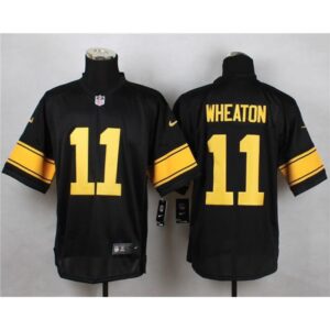 6861b69d213e4_1 Steelers #11 Markus Wheaton Black(Gold No.) Men's Stitched NFL Elite Jersey