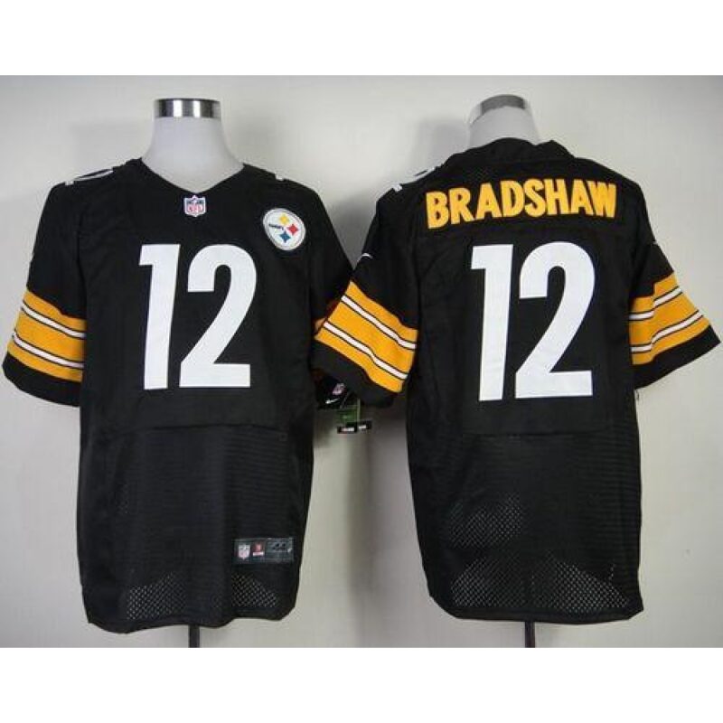 6861b6a030d41_1 Steelers #12 Terry Bradshaw Black Team Color Men's Stitched NFL Elite Jersey