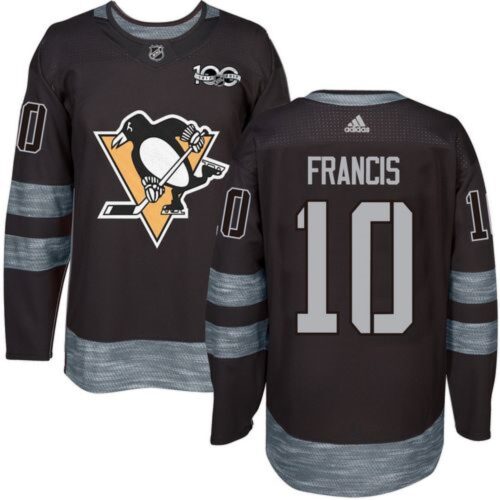 6861b6ab50d88_1 Penguins #10 Ron Francis Black 1917-2017 100th Anniversary Stitched NHL Jersey