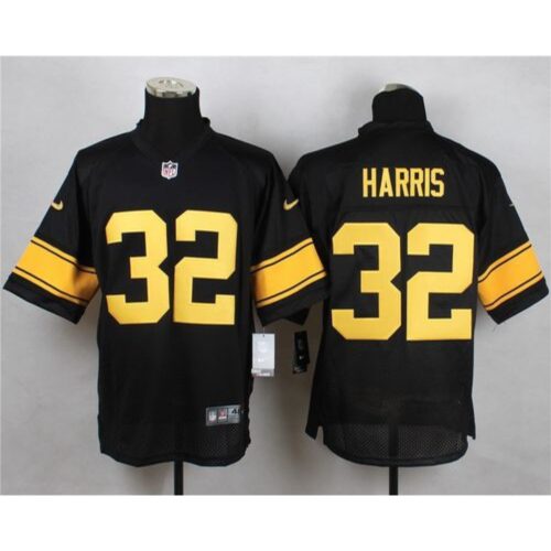 6861b6c7f1592_1 Steelers #32 Franco Harris Black(Gold No.) Men's Stitched NFL Elite Jersey