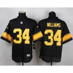 6861b6ce418c8_1 Steelers #34 DeAngelo Williams Black(Gold No.) Men's Stitched NFL Elite Jersey