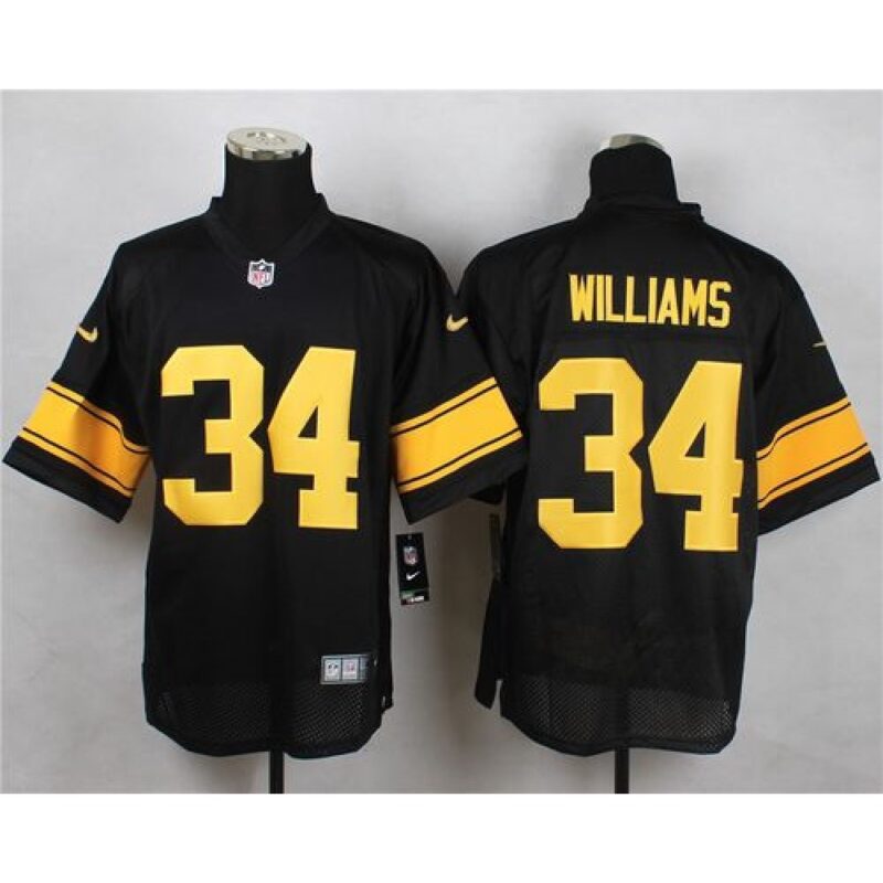 6861b6ce418c8_1 Steelers #34 DeAngelo Williams Black(Gold No.) Men's Stitched NFL Elite Jersey