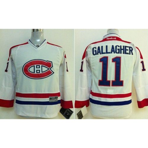 6861b6f41ef29_1 Canadiens #11 Brendan Gallagher White Stitched Youth NHL Jersey