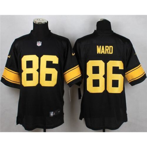 6861b6ffb7dec_1 Steelers #86 Hines Ward Black(Gold No.) Men's Stitched NFL Elite Jersey