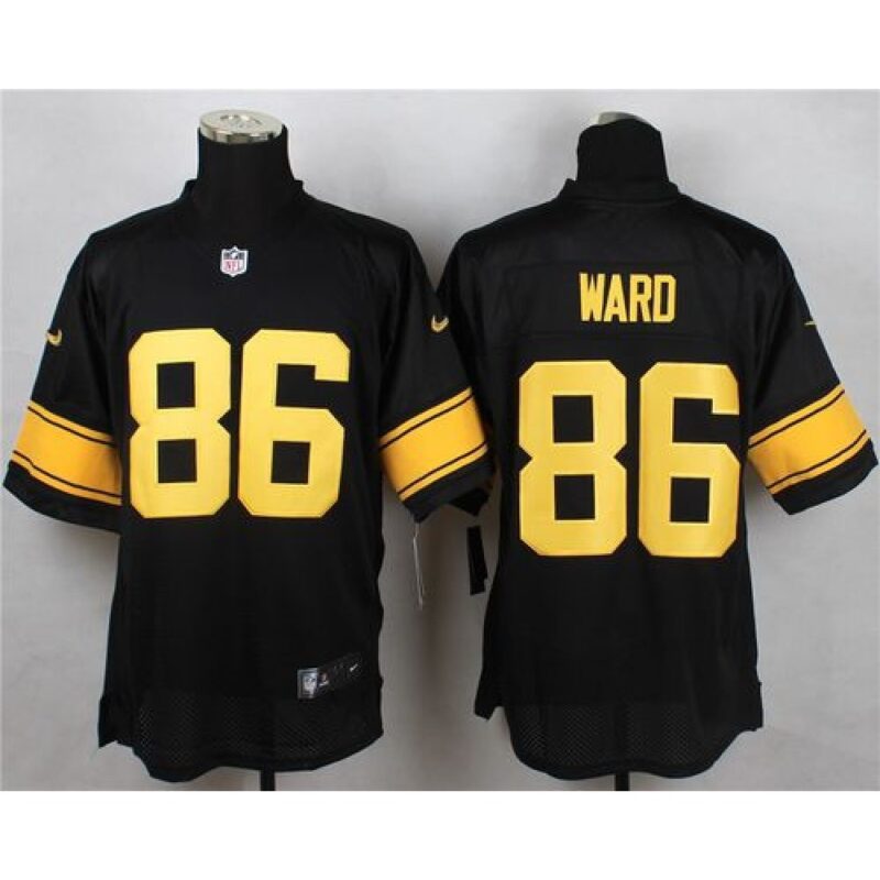 6861b6ffb7dec_1 Steelers #86 Hines Ward Black(Gold No.) Men's Stitched NFL Elite Jersey