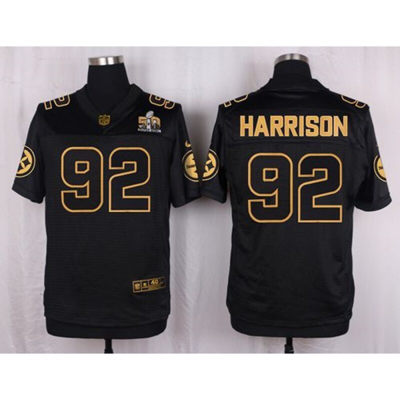 6861b70fa46d8_1 Steelers #92 James Harrison Black Men's Stitched NFL Elite Pro Line Gold Collection Jersey