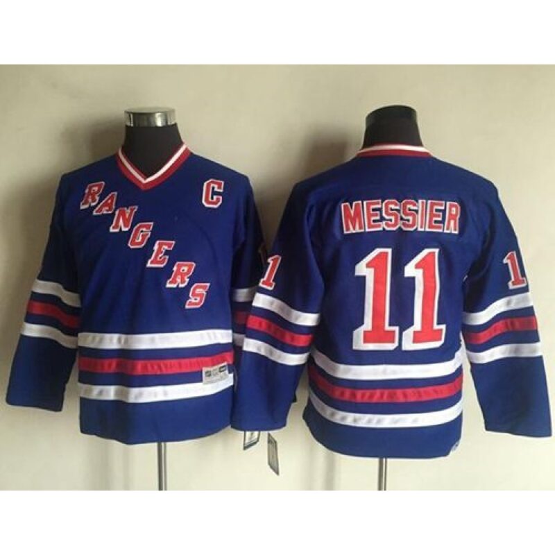 6861b7172840d_1 Rangers #11 Mark Messier Blue CCM Throwback Stitched Youth NHL Jersey