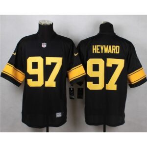 6861b722c6ca2_1 Steelers #97 Cameron Heyward Black(Gold No.) Men's Stitched NFL Elite Jersey