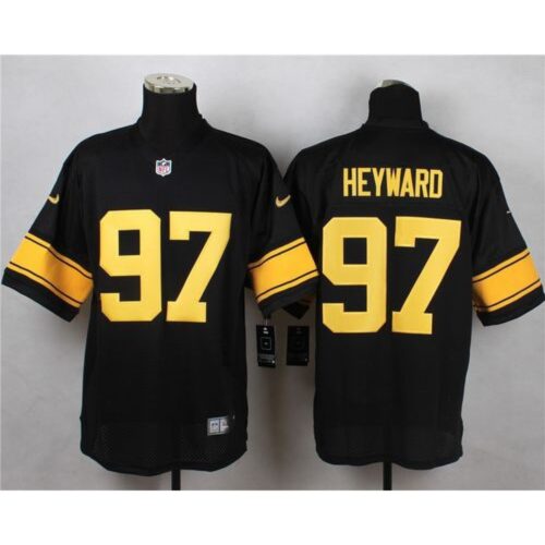 6861b722c6ca2_1 Steelers #97 Cameron Heyward Black(Gold No.) Men's Stitched NFL Elite Jersey