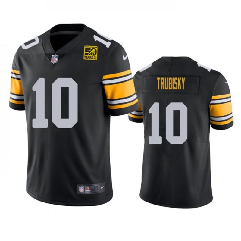 6861b72f84068_1 Men's Pittsburgh Steelers #10 Mitch Trubisky Black 2023 50th Anniversary Vapor Untouchable Limited Jersey