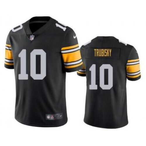 6861b7327dcee_1 Men's Pittsburgh Steelers #10 Mitchell Trubisky Black Vapor Untouchable Limited Stitched Jersey