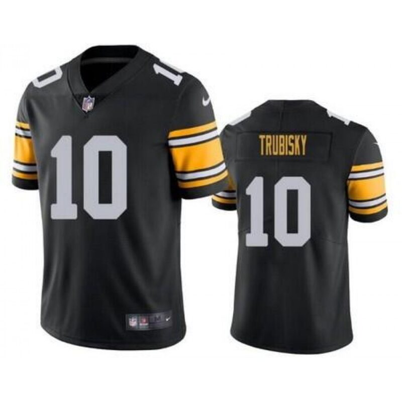 6861b7327dcee_1 Men's Pittsburgh Steelers #10 Mitchell Trubisky Black Vapor Untouchable Limited Stitched Jersey
