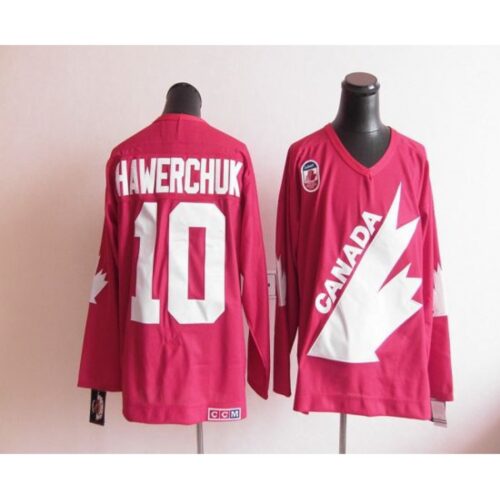 6861b73778404_1 Olympic 1991 CA. #10 Dale Hawerchuk Red CCM Throwback Stitched NHL Jersey