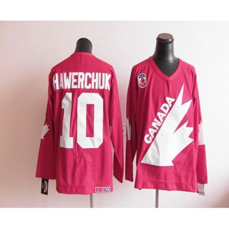 6861b73778404_1 Olympic 1991 CA. #10 Dale Hawerchuk Red CCM Throwback Stitched NHL Jersey