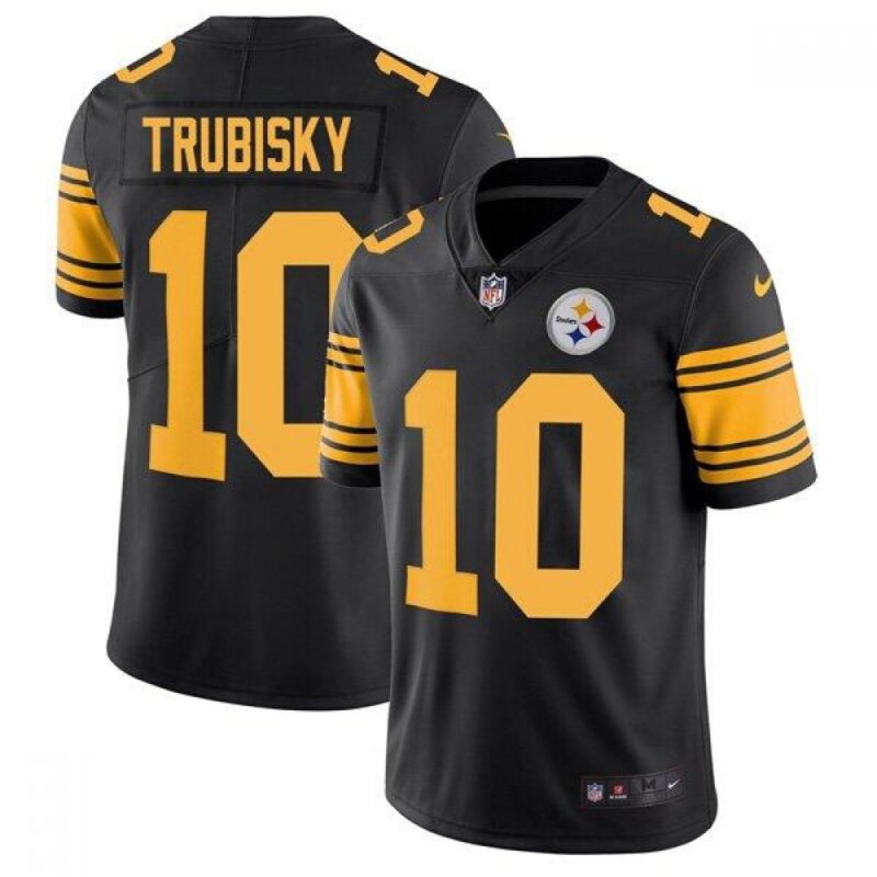 6861b73890e8b_1 Men's Pittsburgh Steelers #10 Mitchell Trubisky Black Color Rush Limited Stitched Jersey