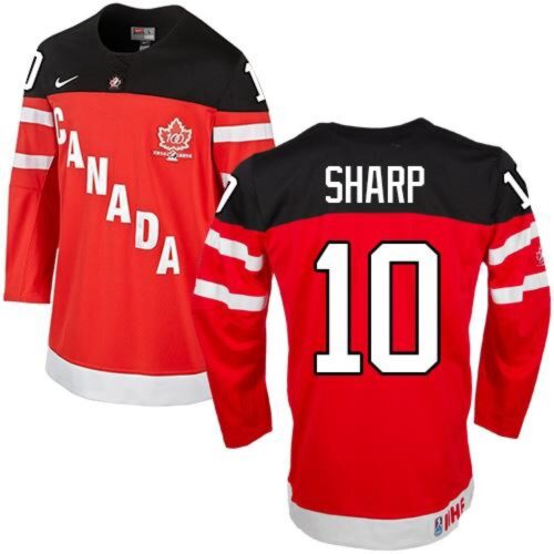 6861b741300c9_1 Olympic CA. #10 Patrick Sharp Red 100th Anniversary Stitched NHL Jersey
