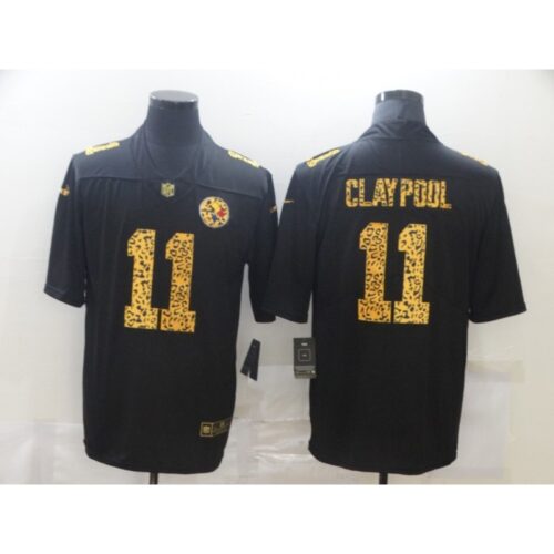 6861b74b375ef_1 Men's Pittsburgh Steelers #11 Chase Claypool 2020 Black Leopard Print Fashion Limited Stitched Jersey