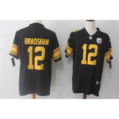 6861b75aac4d8_1 Men's Pittsburgh Steelers #12 Terry Bradshaw Black Limited Rush Stitched NFL Jersey