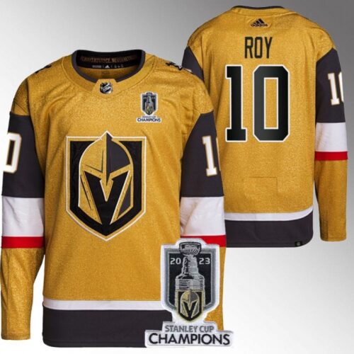 6861b76ee8c79_1 Men's Vegas Golden Knights #10 Nicolas Roy Gold 2023 Stanley Cup Champions Stitched Jersey