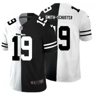 6861b793d0072_1 Men's Pittsburgh Steelers #19 JuJu Smith-Schuster Black &White Limited Stitched Jersey