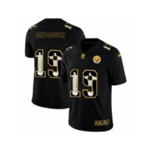 6861b799c1b6e_1 Men's Pittsburgh Steelers #19 JuJu Smith-Schuster Black Jesus Faith Edition Stitched Limited Jersey
