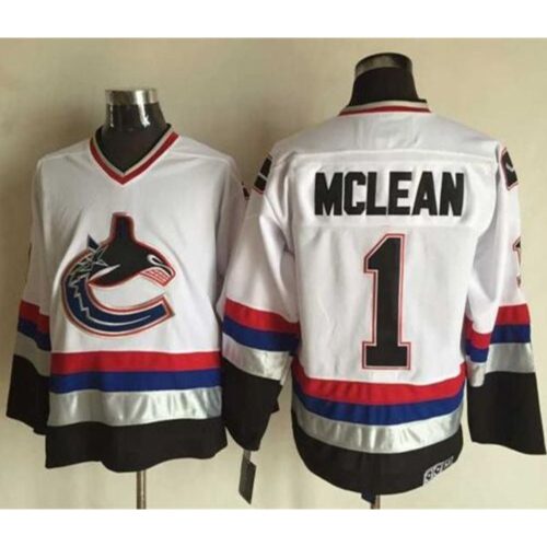 6861b79f16e99_1 Canucks #1 Kirk Mclean White/Black CCM Throwback Stitched NHL Jersey