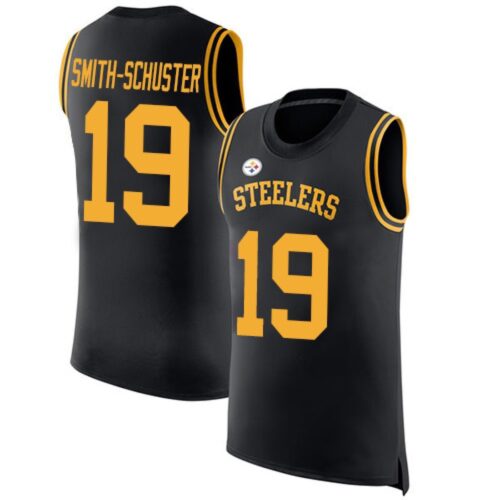 6861b7a98233c_1 Men's Pittsburgh Steelers #19 JuJu Smith-Schuster Black Team Color Stitched NFL Limited Rush Tank Top Jersey
