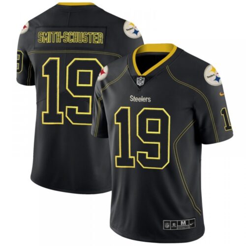 6861b7afa94be_1 Men's Pittsburgh Steelers #19 JuJu Smith-Schuster Black NFL 2018 Lights Out Color Rush Limited Jersey