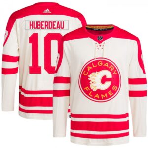 6861b7e7a7c02_1 Men's Calgary Flames #10 Jonathan Huberdeau 2023 Cream Classic Primegreen Stitched Jersey