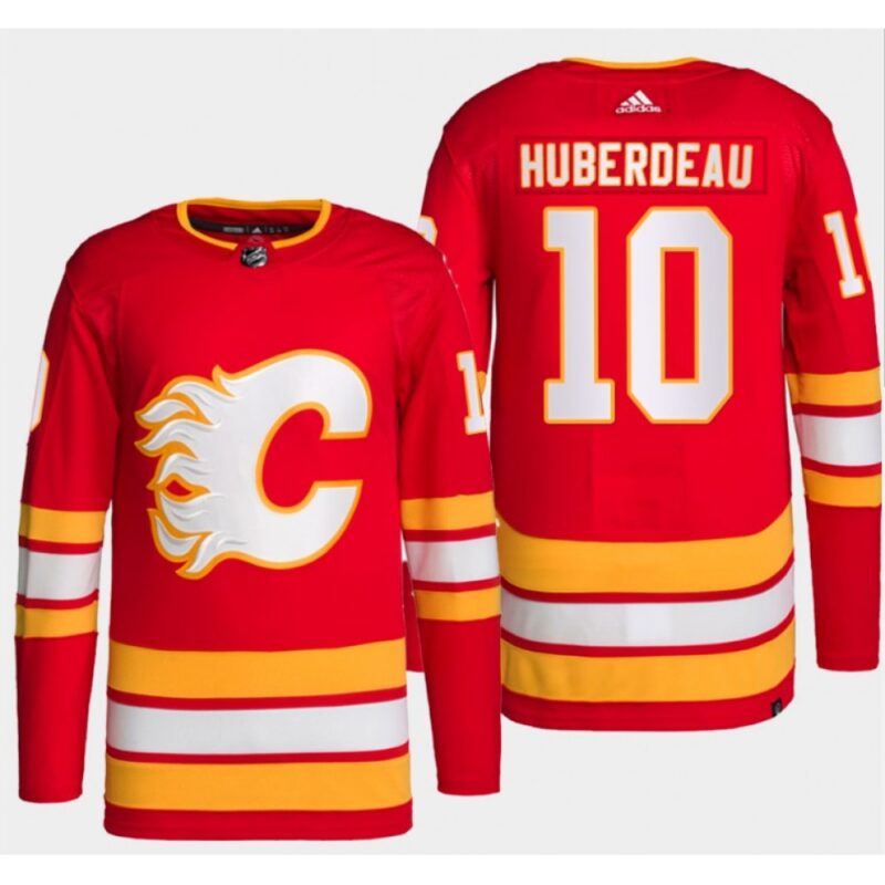 6861b7ee74ff8_1 Women's Calgary Flames #10 Jonathan Huberdeau Red Stitched Jersey