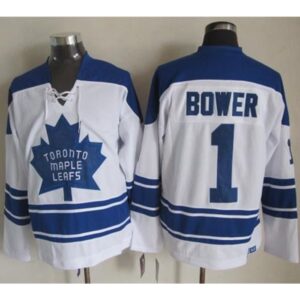 6861b8324accf_1 Maple Leafs #1 Johnny Bower White CCM Throwback Third Stitched NHL Jersey