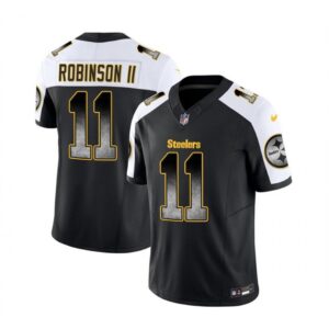 6861b8333181c_1 Men's Pittsburgh Steelers #11 Allen Robinson II Black/White 2023 F.U.S.E. Vapor Untouchable Limited Stitched Jersey