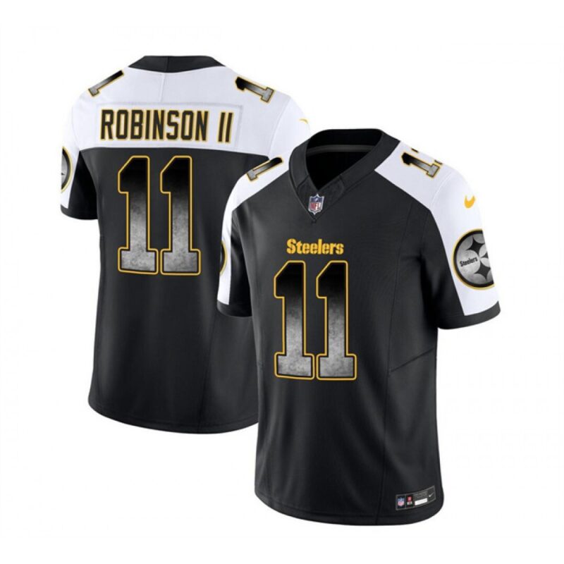 6861b8333181c_1 Men's Pittsburgh Steelers #11 Allen Robinson II Black/White 2023 F.U.S.E. Vapor Untouchable Limited Stitched Jersey