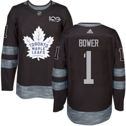 6861b835b60c8_1 Maple Leafs #1 Johnny Bower Black 1917-2017 100th Anniversary Stitched NHL Jersey