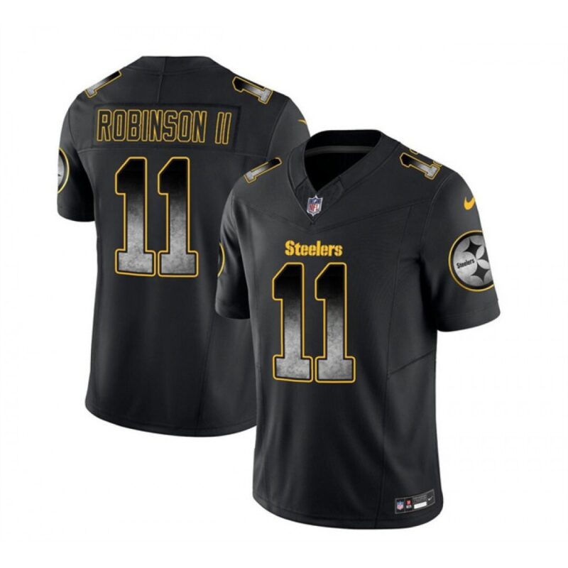 6861b83674557_1 Men's Pittsburgh Steelers #11 Allen Robinson II Black 2023 F.U.S.E. Smoke Vapor Untouchable Limited Stitched Jersey