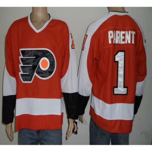 6861b846177ed_1 Flyers #1 Bernie Parent Orange Stitched NHL Jersey