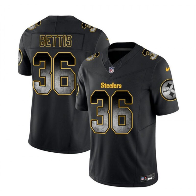 6861b84eef5a8_1 Men's Pittsburgh Steelers #36 Jerome Bettis Black 2023 F.U.S.E. Smoke Vapor Untouchable Limited Stitched Jersey