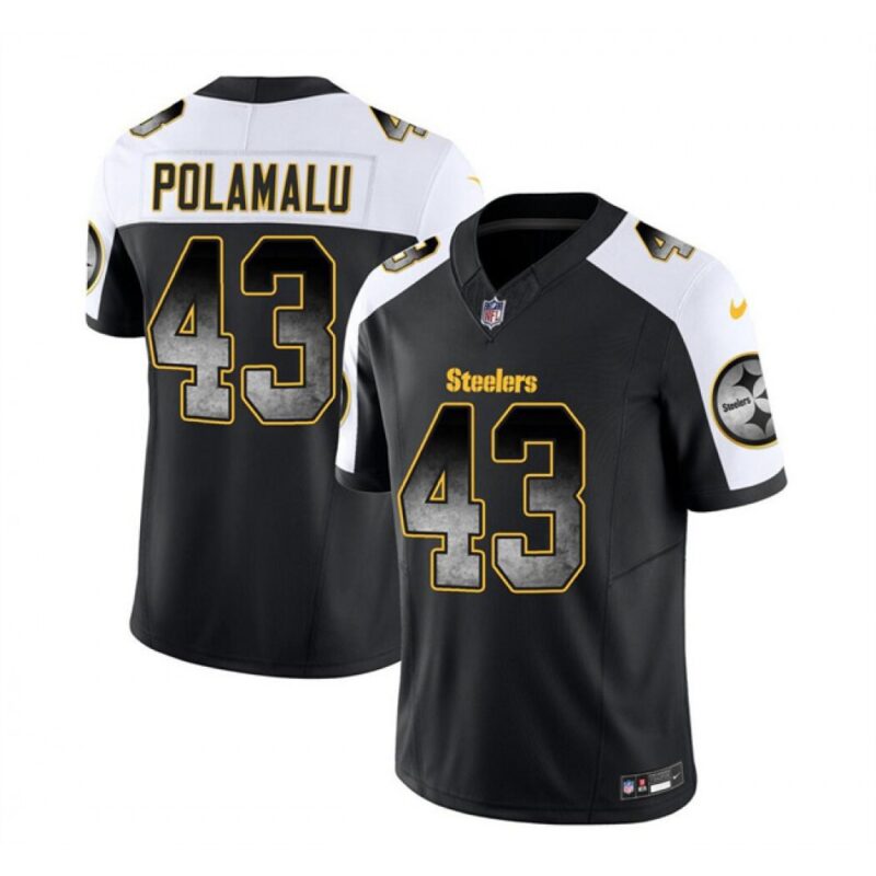 6861b8522a822_1 Men's Pittsburgh Steelers #43 Troy Polamalu Black/White 2023 F.U.S.E. Smoke Vapor Untouchable Limited Stitched Jersey
