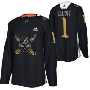 6861b8535b51f_1 Men's Tampa Bay Lightning #1 Brian Elliott Black Gasparilla inspired Pirate-themed Warmup Stitched Jersey