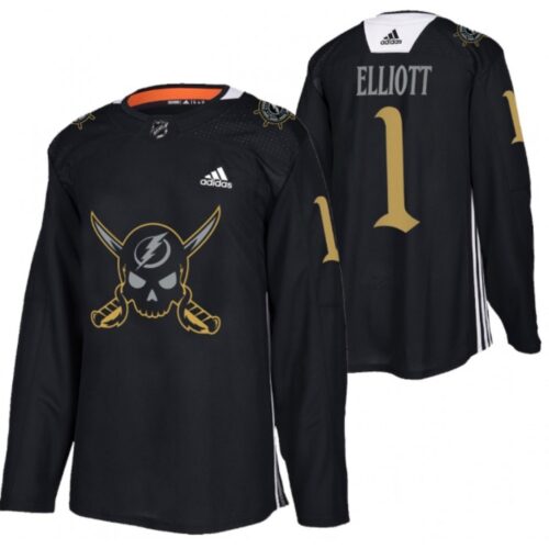 6861b8535b51f_1 Men's Tampa Bay Lightning #1 Brian Elliott Black Gasparilla inspired Pirate-themed Warmup Stitched Jersey