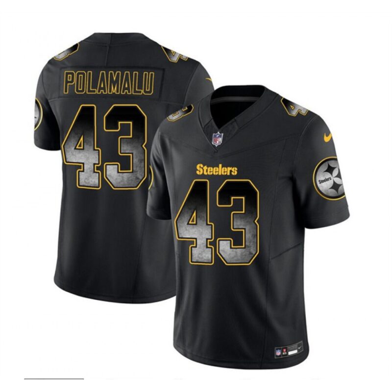 6861b85532722_1 Men's Pittsburgh Steelers #43 Troy Polamalu Black 2023 F.U.S.E. Smoke Vapor Untouchable Limited Stitched Jersey