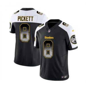 6861b85b7e588_1 Men's Pittsburgh Steelers #8 Kenny Pickett Black/White 2023 F.U.S.E. Smoke Vapor Untouchable Limited Stitched Jersey