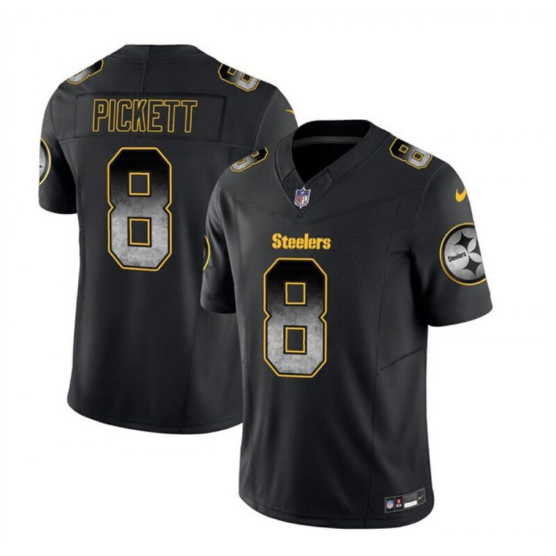 6861b85e93462_1 Men's Pittsburgh Steelers #8 Kenny Pickett Black 2023 F.U.S.E. Smoke Vapor Untouchable Limited Stitched Jersey