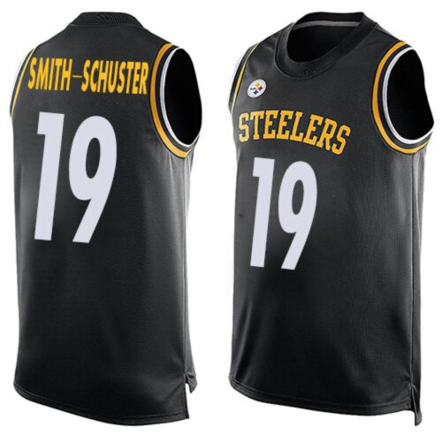 6861b8bbaad86_1 Men's Pittsburgh Steelers #19 JuJu Smith-Schuster Black Tank Top Stitched NFL Jersey