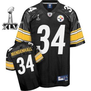 6861b8d50e5df_1 Steelers #34 Rashard Mendenhall Black Super Bowl XLV Stitched Youth NFL Jersey