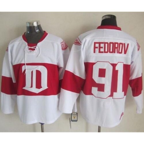 6861b8d5465b0_1 Red Wings #91 Sergei Fedorov White Winter Classic CCM Throwback Stitched NHL Jersey