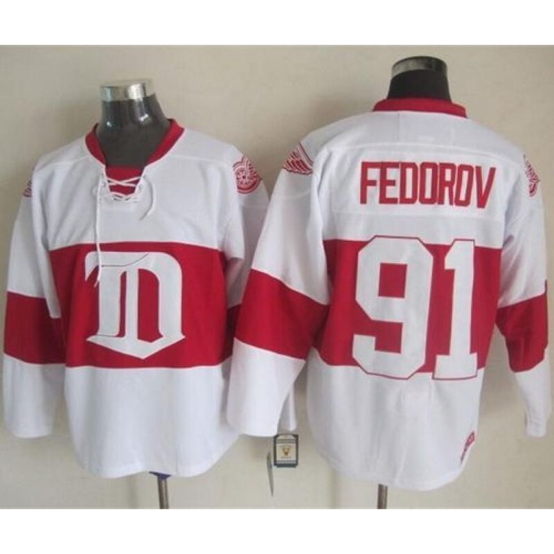 6861b8d5465b0_1 Red Wings #91 Sergei Fedorov White Winter Classic CCM Throwback Stitched NHL Jersey
